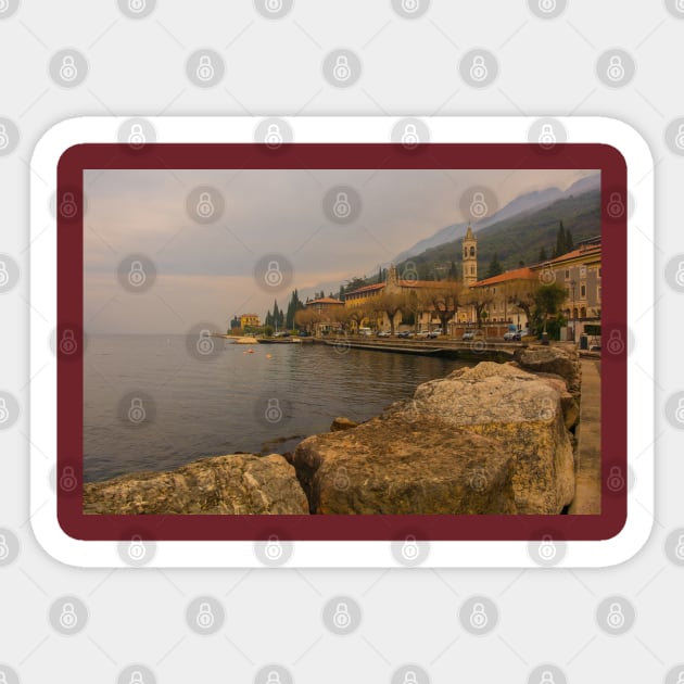 Castelletto Waterfront on Lake Garda in Italy Sticker by jojobob